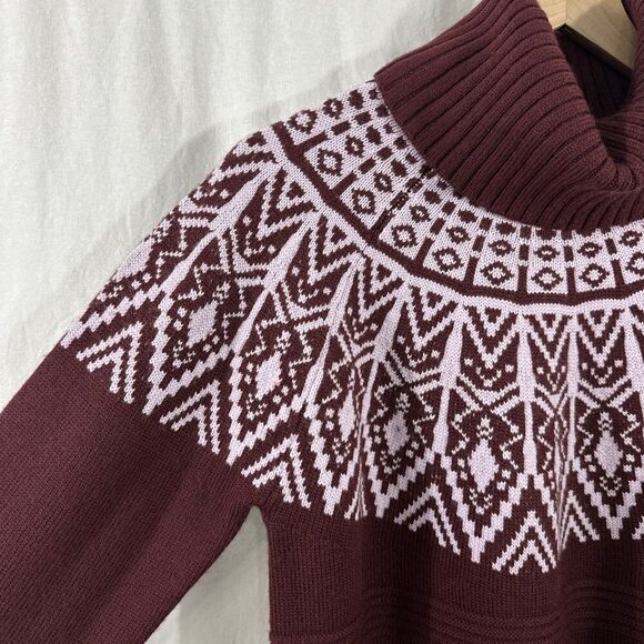 Obermeyer Lily Burgundy Red Merino Wool Blend Turtleneck Sweater Womens Size M - Picture 6 of 13